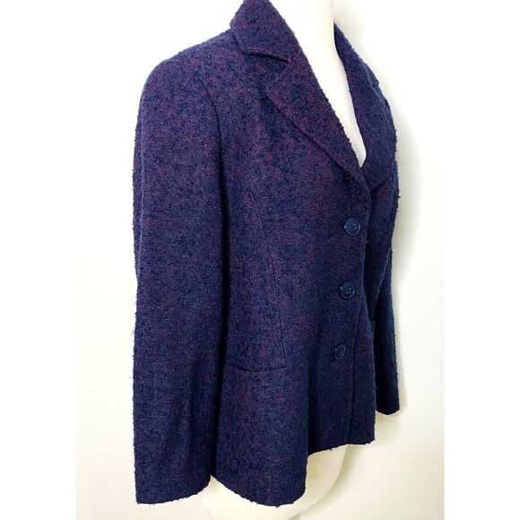 Coldwater Creek Purple Tweed Career Blazer Jacket Womens Acrylic Wool Blend P14 - Picture 3 of 8